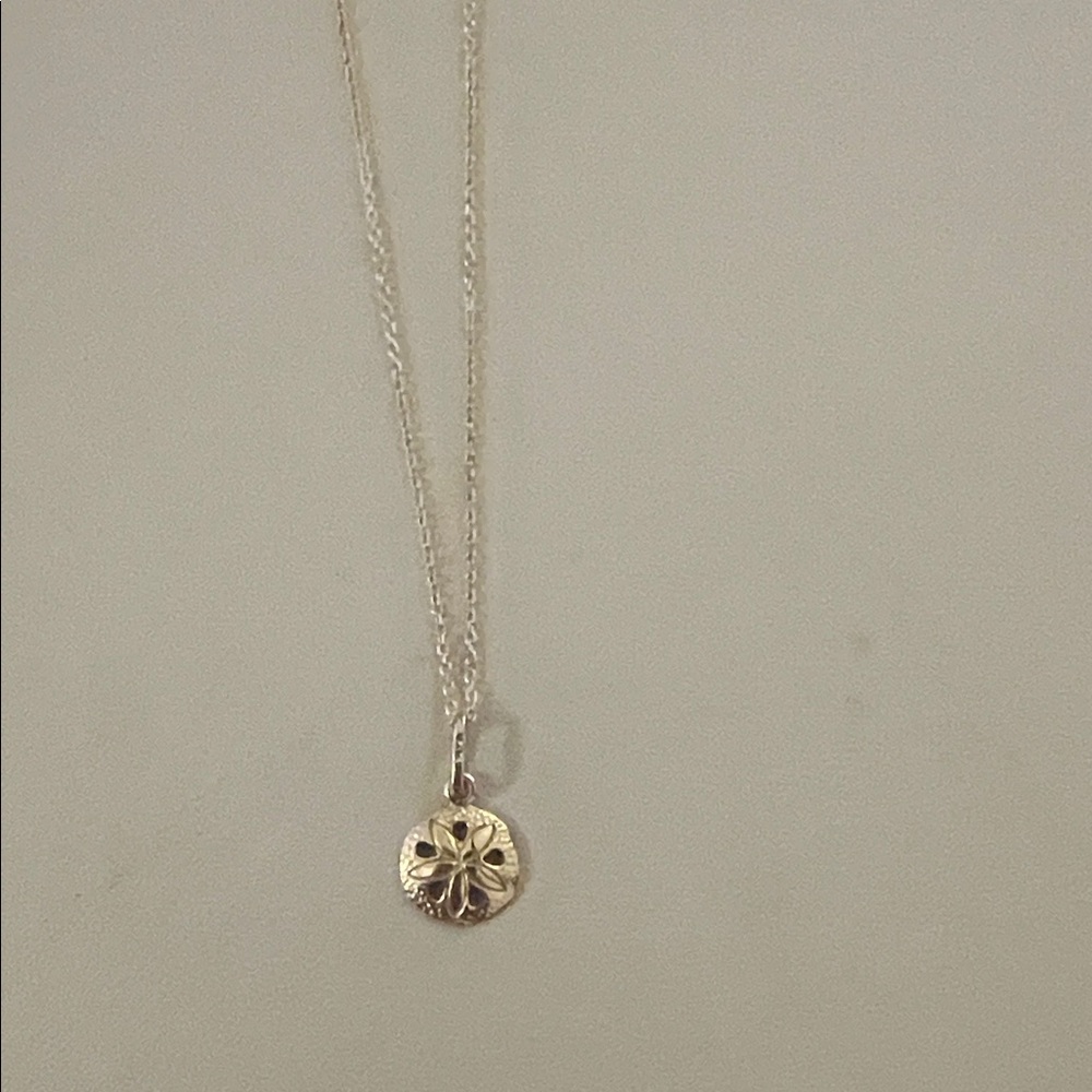 Blue Nile 14 K yellow gold sand dollar necklace, 16 in
